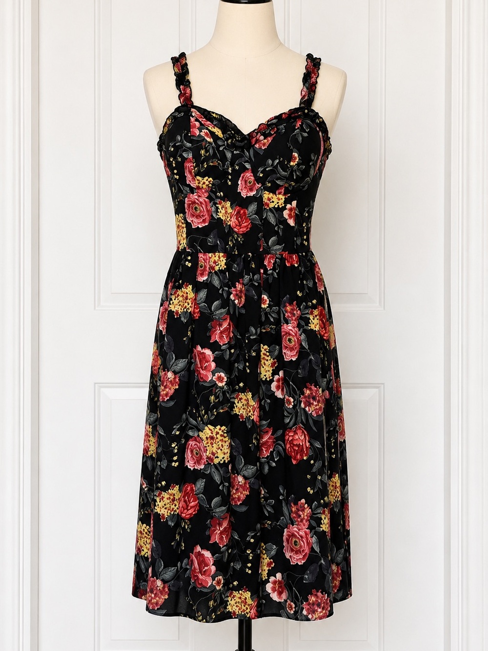 Xhilaration Black Floral Mini Dress - Picture 2 of 5